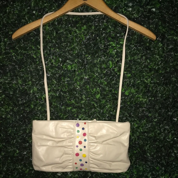 Crunched multicolored Vintage leather purse - Picture 1 of 8